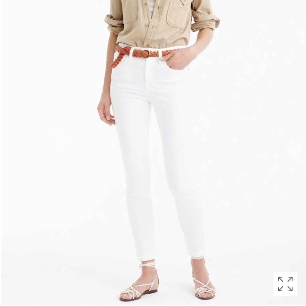 J.Crew Tall 9" high-rise toothpick jean in white